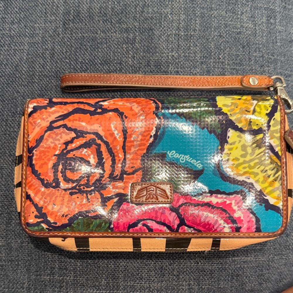 Consuela Multicolor Floral Clutch Wristlet